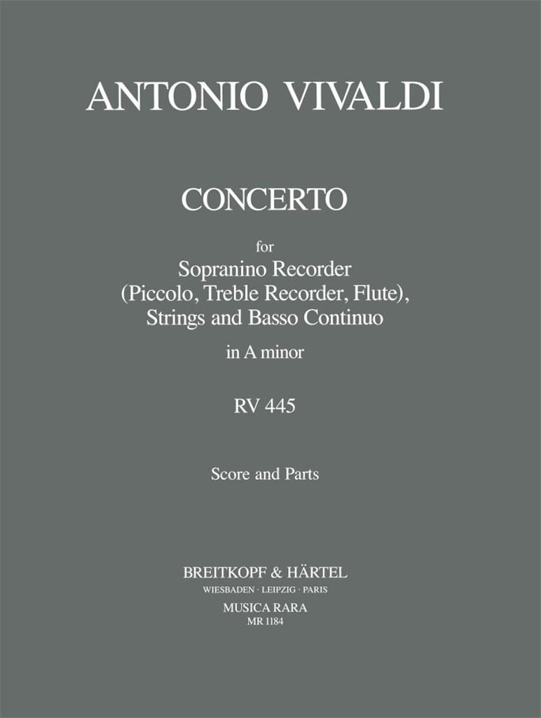 Concerto in a RV 445 für Sopranino, Str, Bc